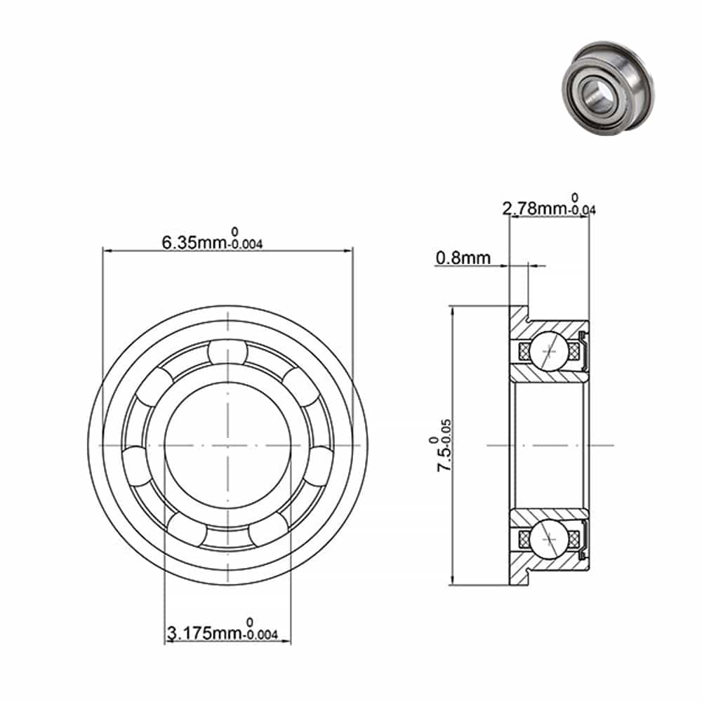 Structure of a Flanged Dental Bearing