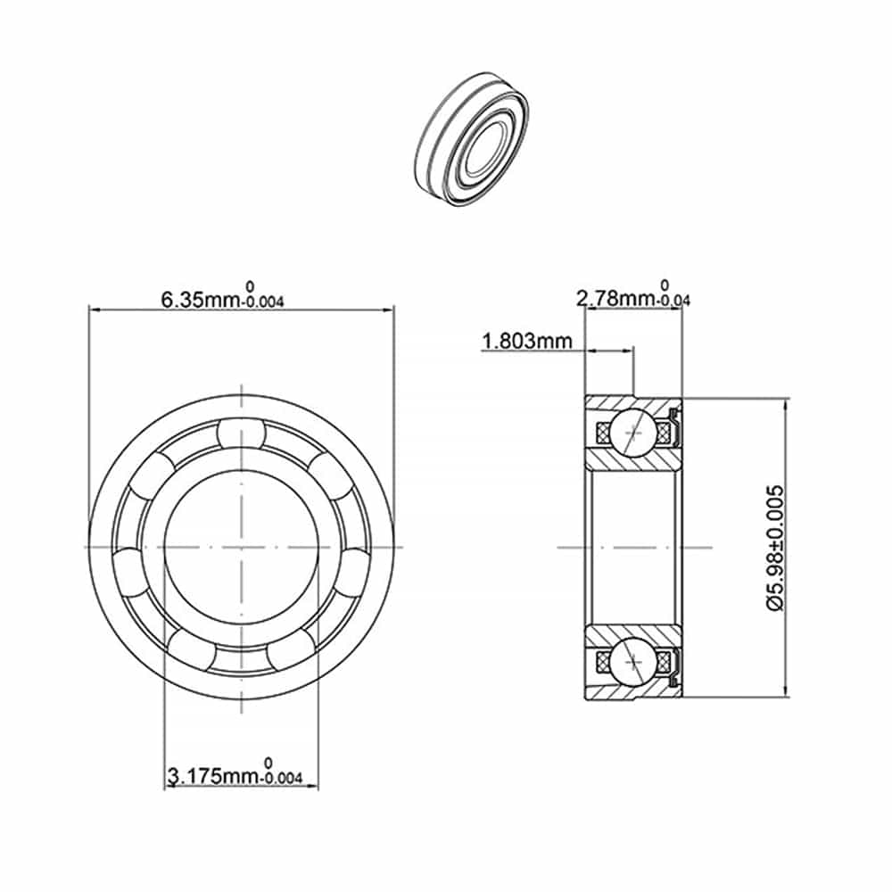 Stepped Dental Bearing - SR144K2TLKZWN