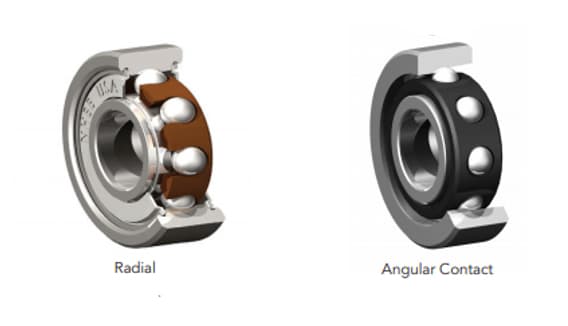 Radial bearing vs. Angular contact bearing