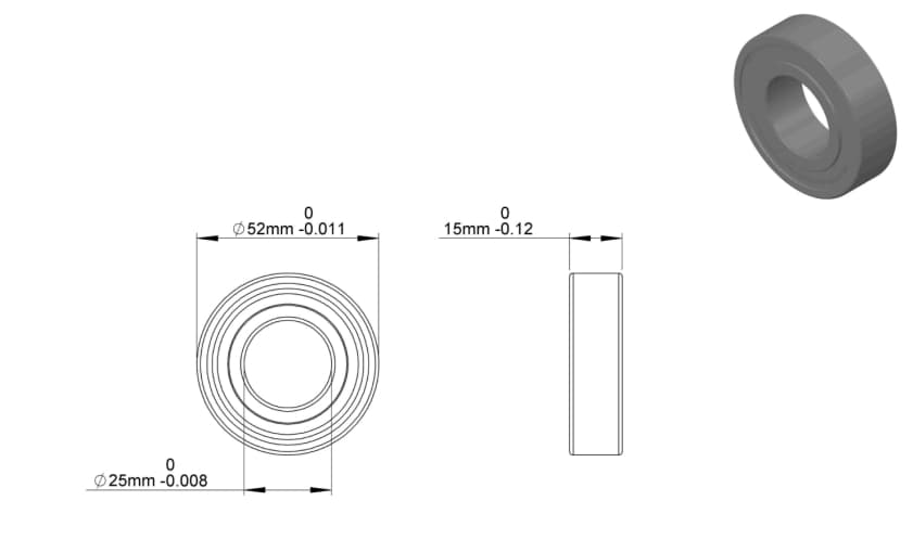 6205Z Bearing Dimension Diagram