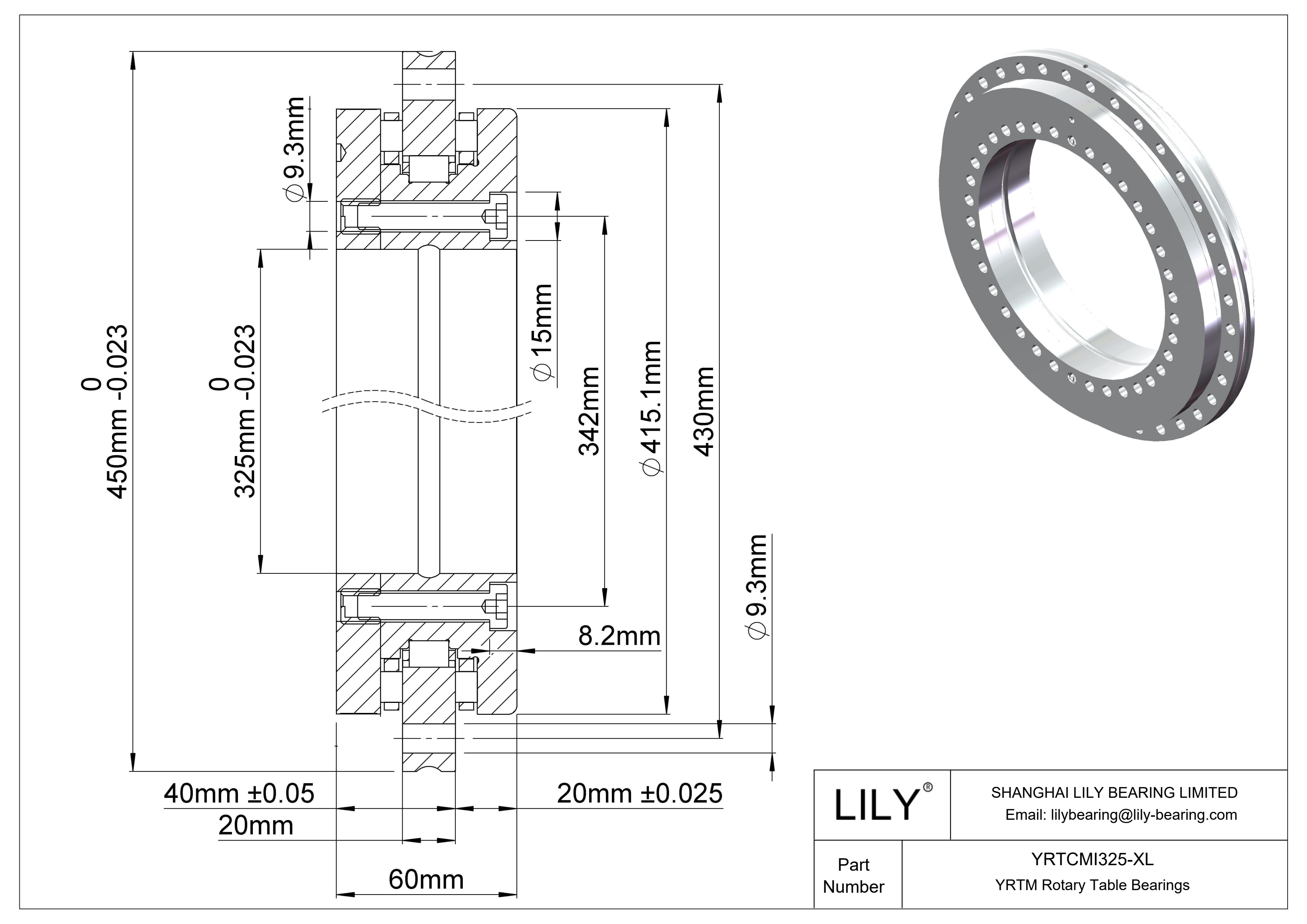 YRTCMI325-XL Rodamientos YRTM para mesas giratorias cad drawing