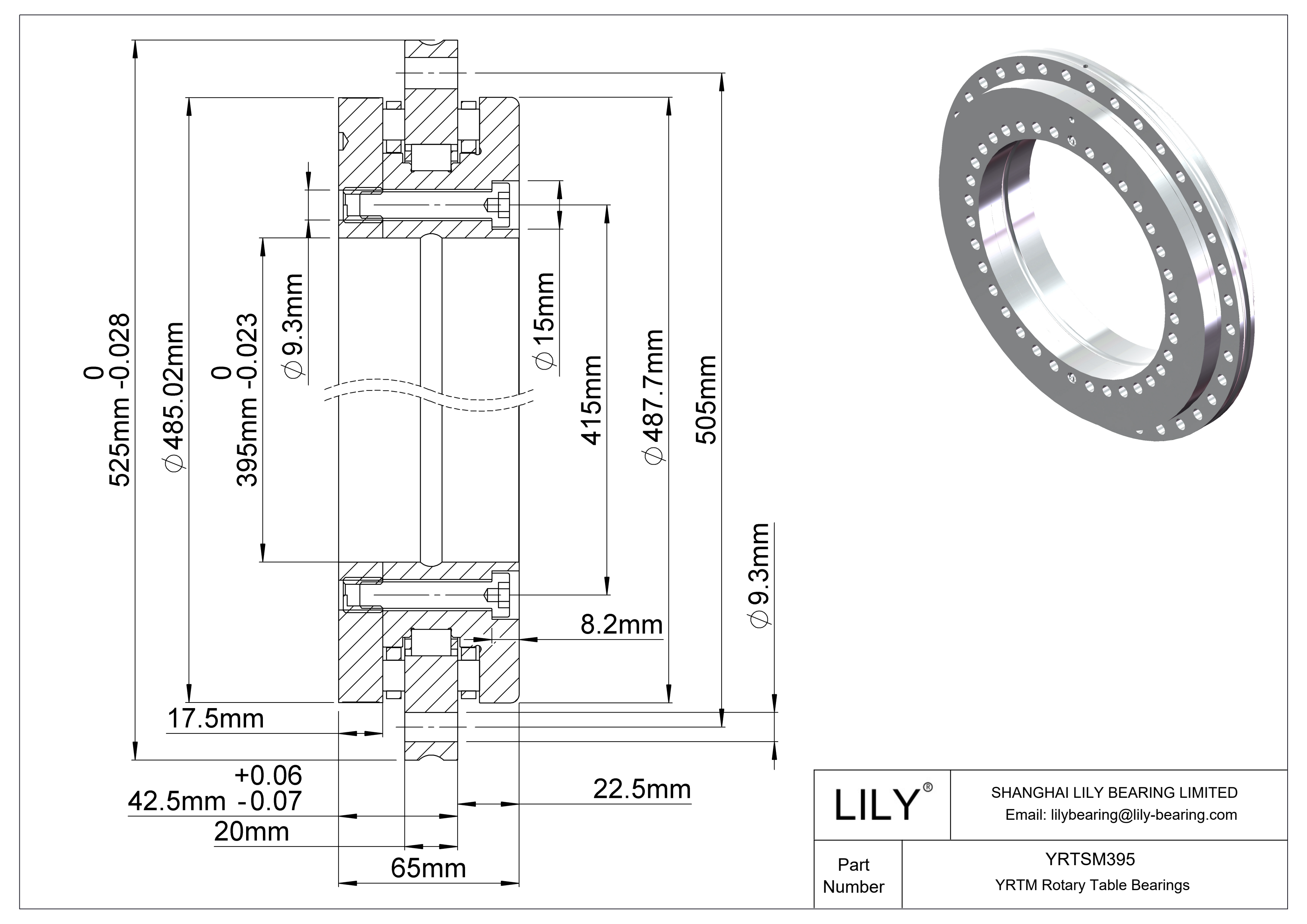 YRTSM395 Rodamientos YRTM para mesas giratorias cad drawing