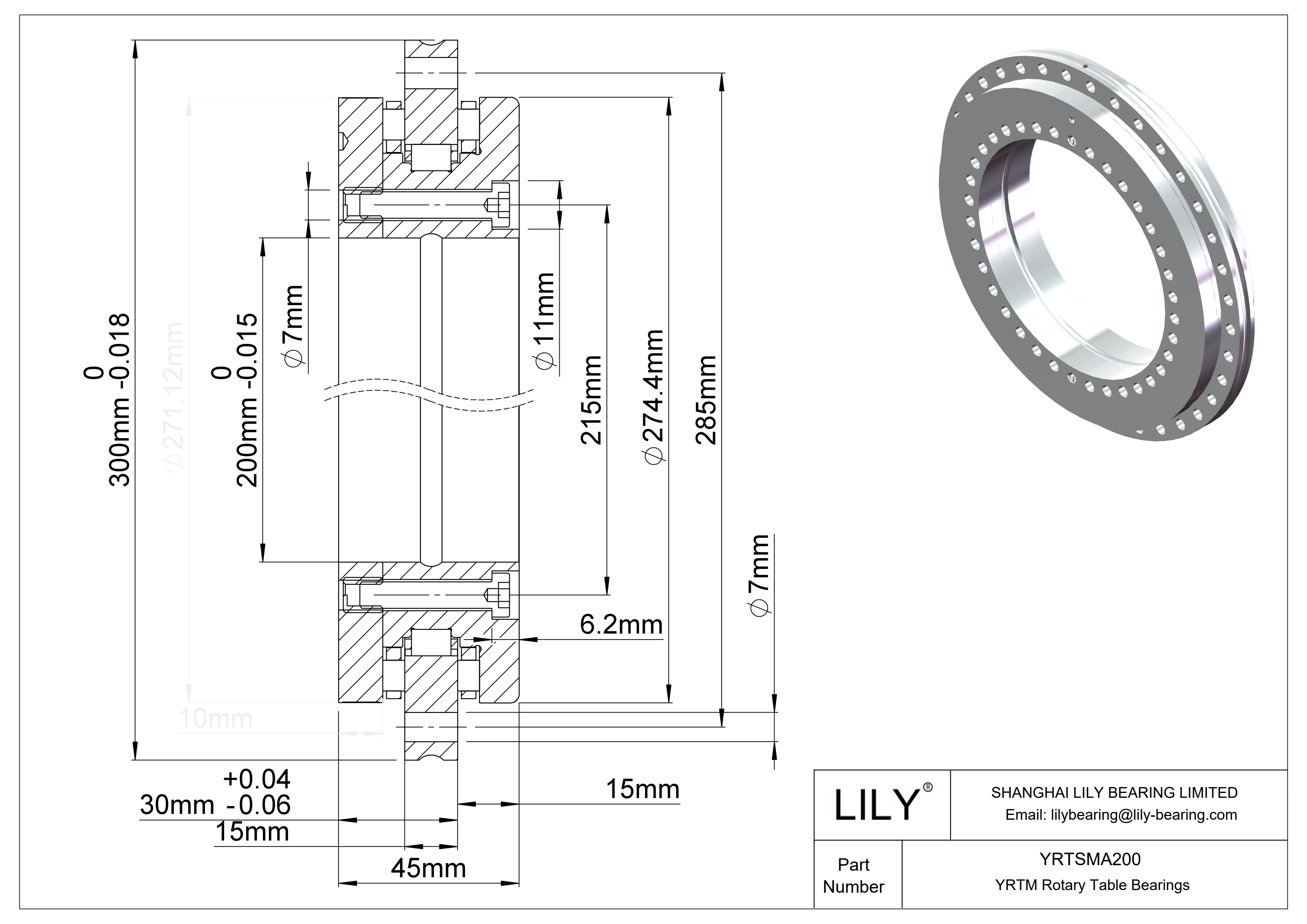 YRTSMA200 YRTM 旋转台轴承 cad drawing