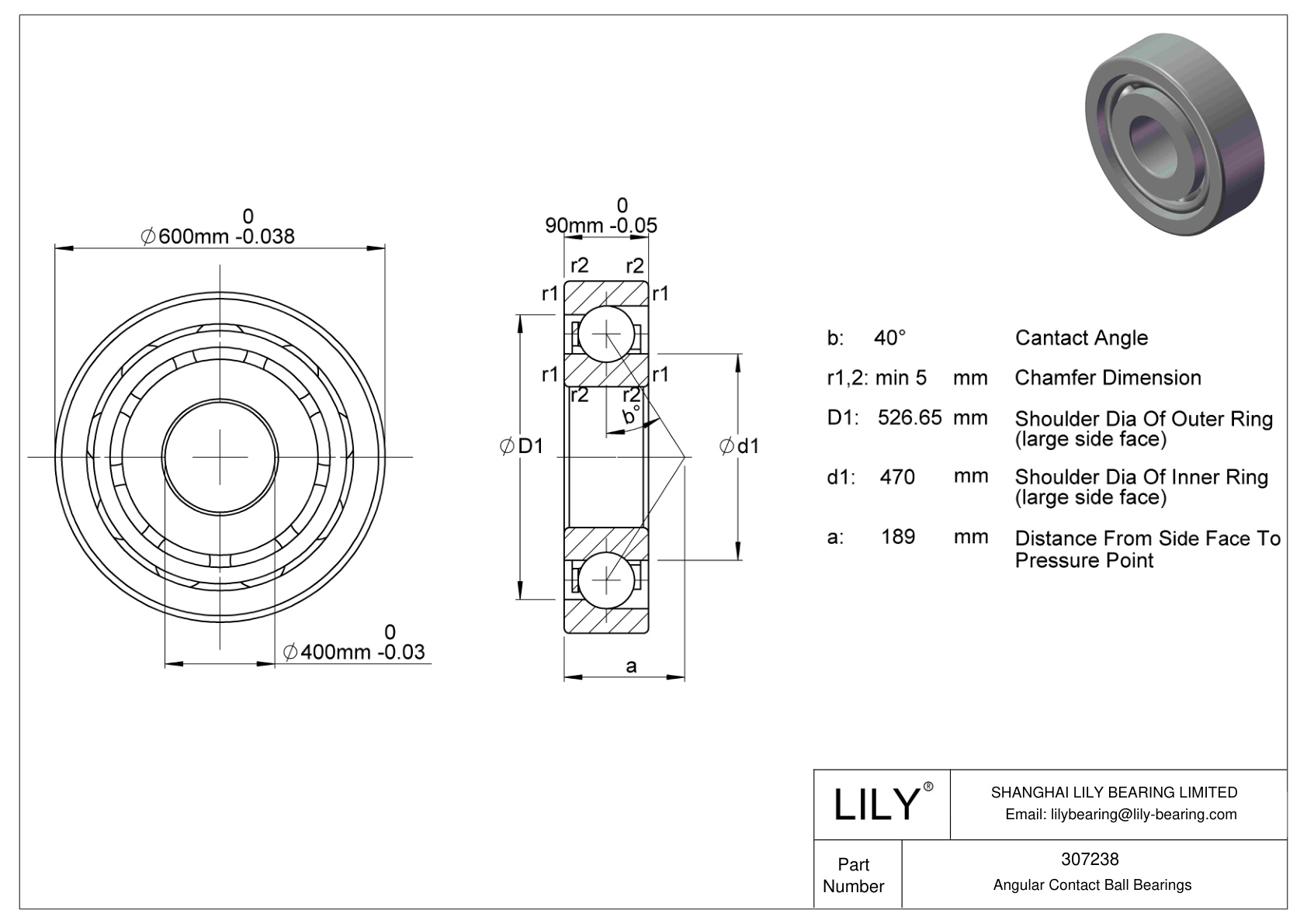 307238 单列角接触球轴承（通用） cad drawing