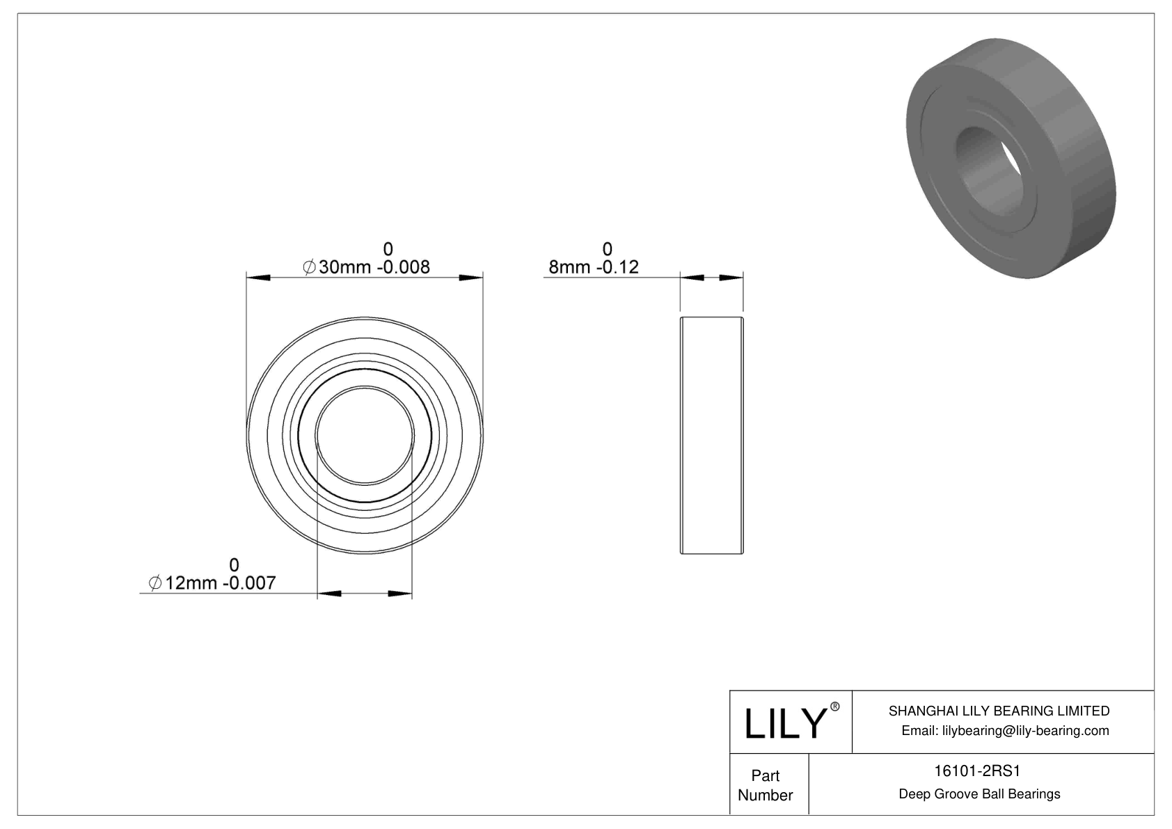 16101-2RS1 Rodamientos rígidos de bolas de una hilera cad drawing