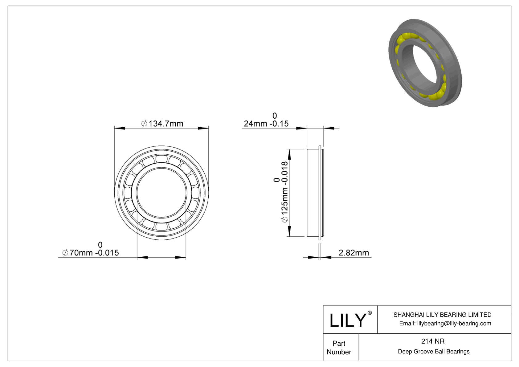 214 NR 卡环沟槽球轴承 cad drawing