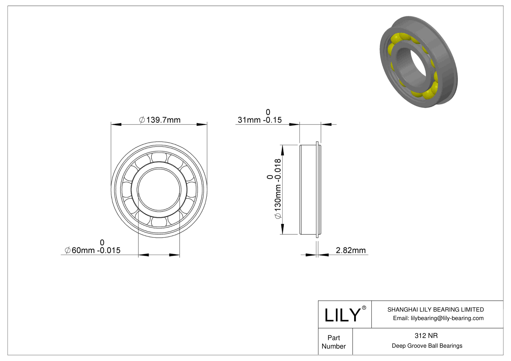 312 NR Rodamiento ranurado de bolas con anillo elástico cad drawing