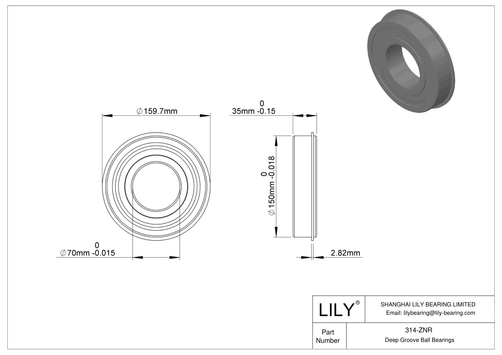 314-ZNR Rodamiento ranurado de bolas con anillo elástico cad drawing