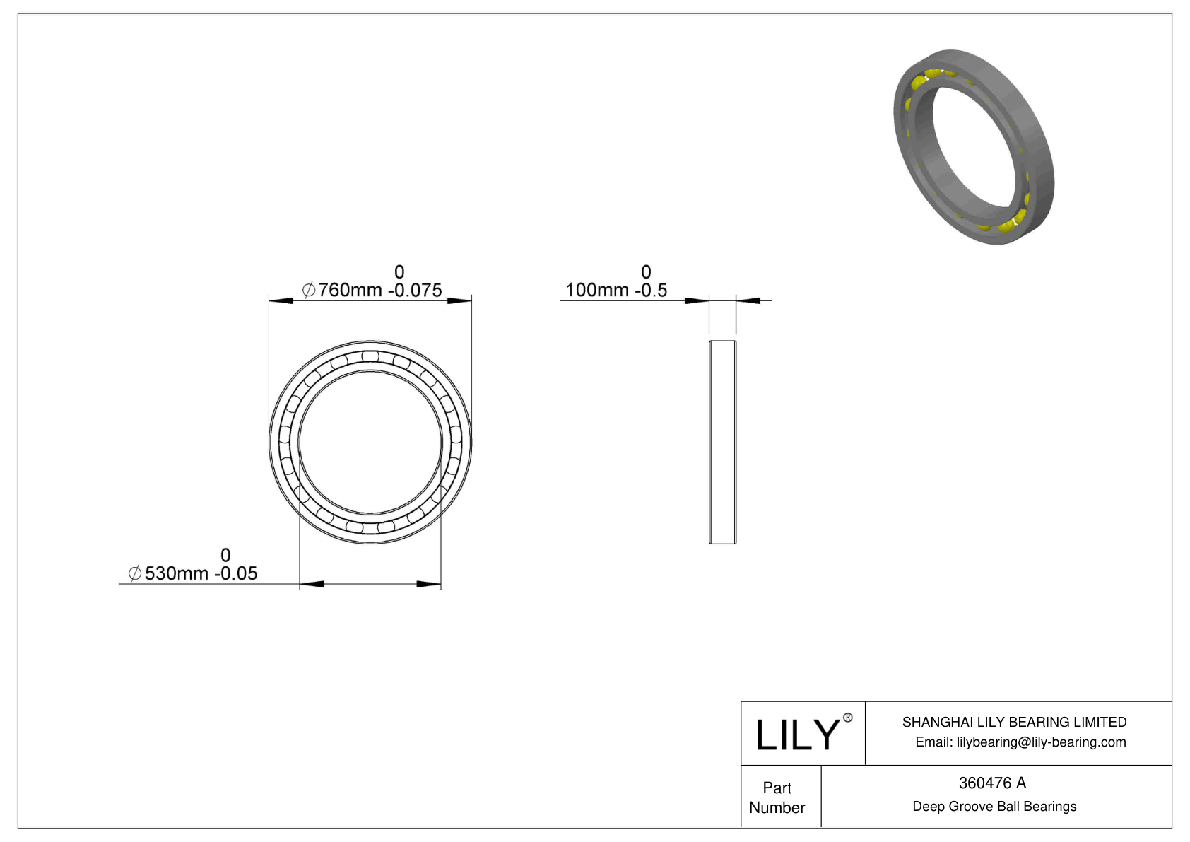360476 A Snap Ring Groove Ball Bearing cad drawing