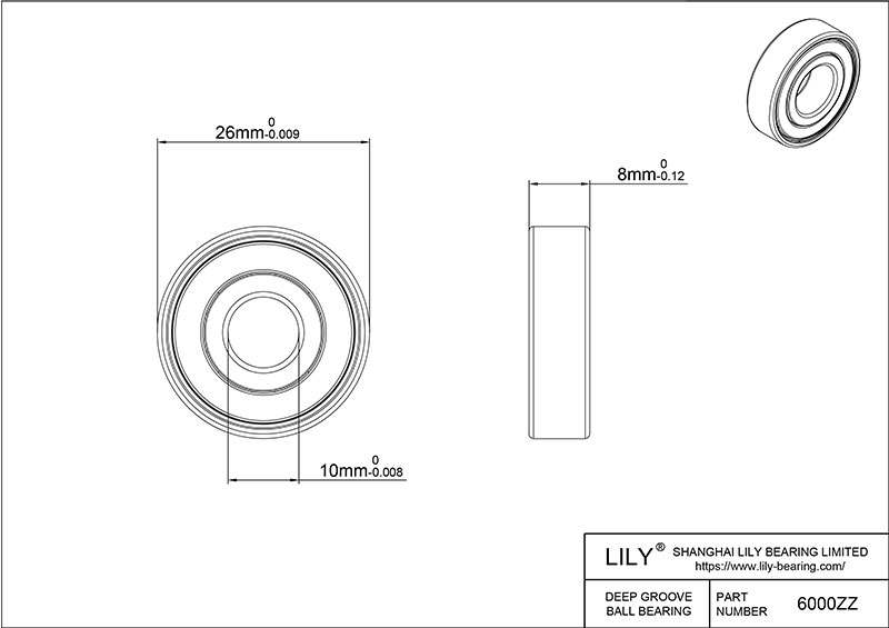 6000ZZs Metric Standard cad drawing