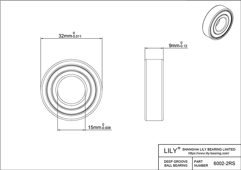 LILY-BS600250-15 POM 涂层轴承 cad drawing