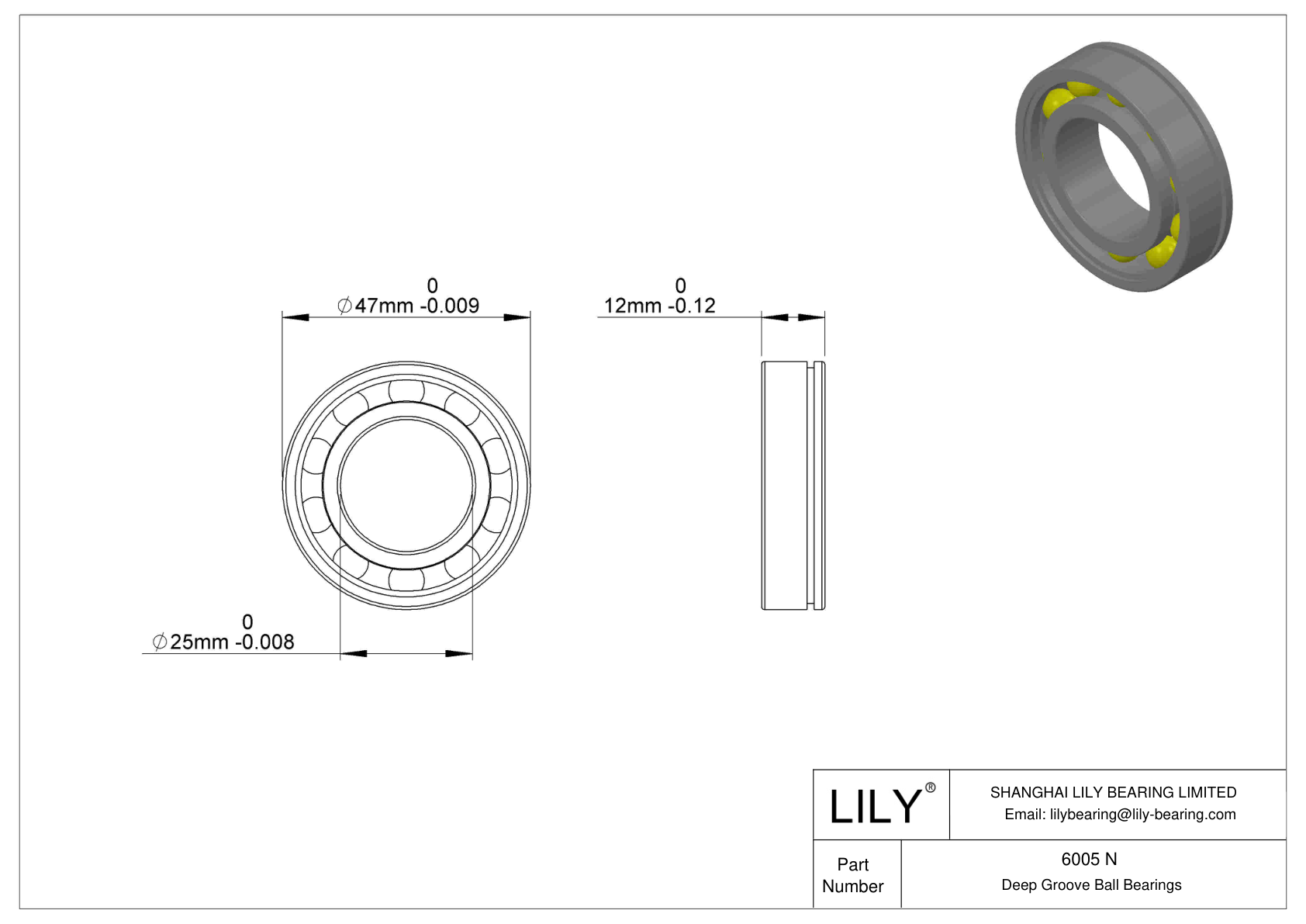 6005 N 卡环沟槽球轴承 cad drawing