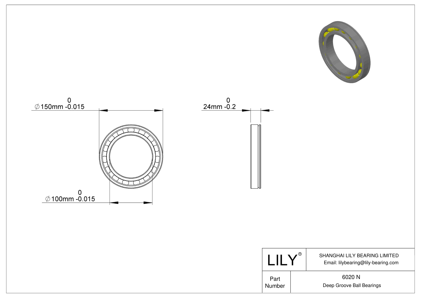 6020 N Rodamiento ranurado de bolas con anillo elástico cad drawing