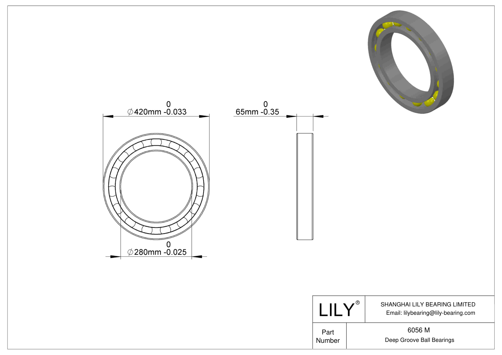 6056 M Rodamientos rígidos de bolas de una hilera cad drawing