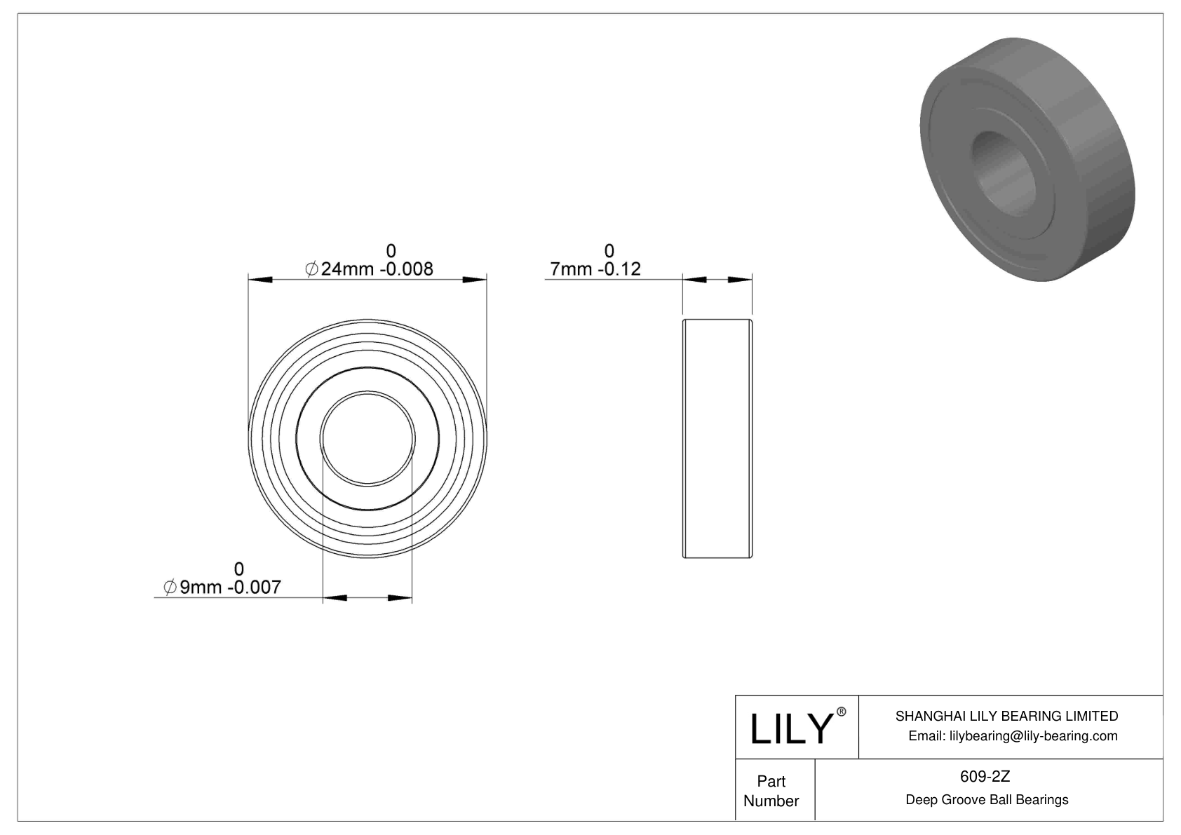 E2.609-2Z/C3 Rodamientos rígidos de bolas de una hilera cad drawing