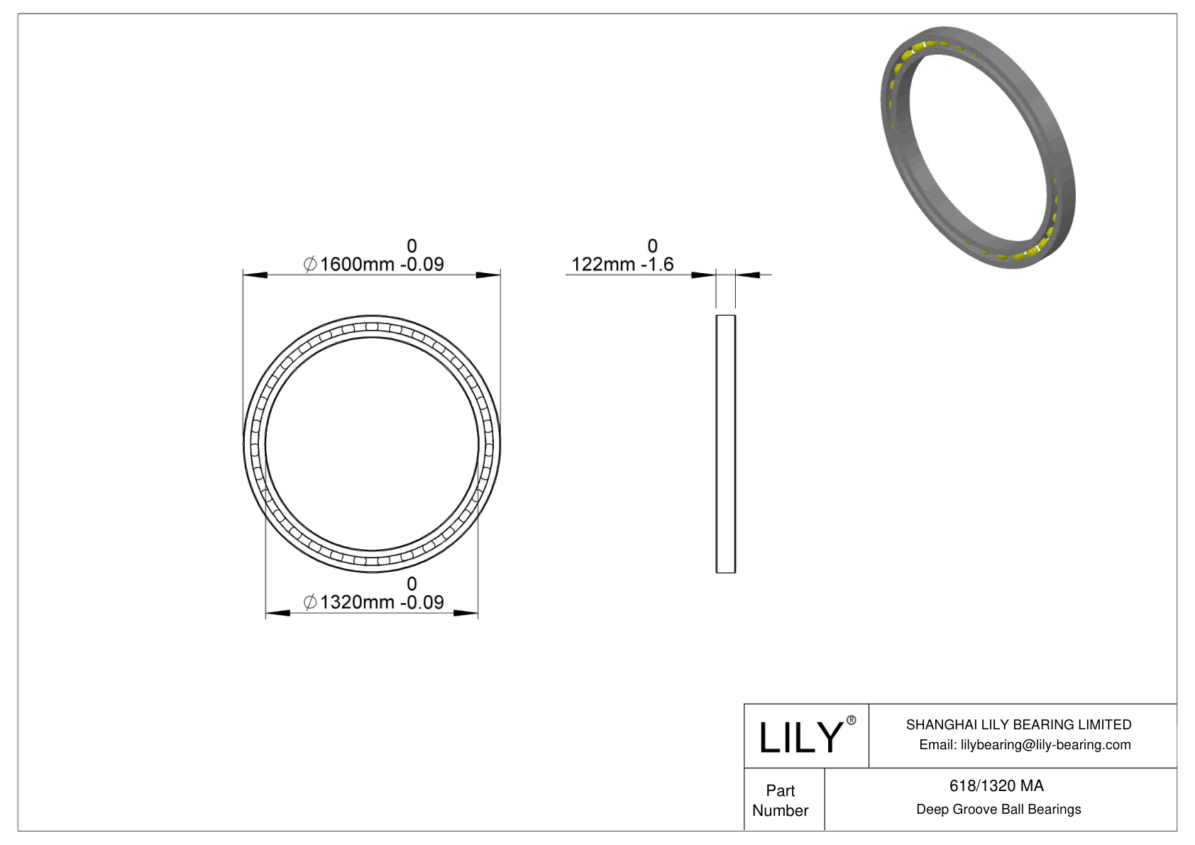 618/1320 MA Single Row Deep Groove Ball Bearings cad drawing