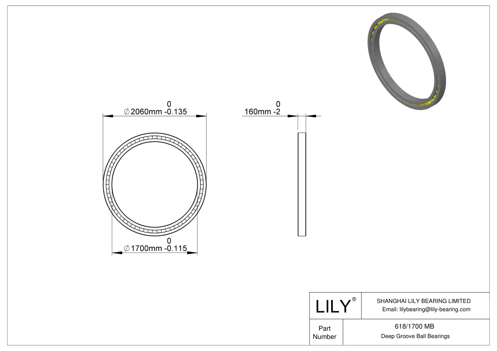 618/1700 MB Single Row Deep Groove Ball Bearings cad drawing