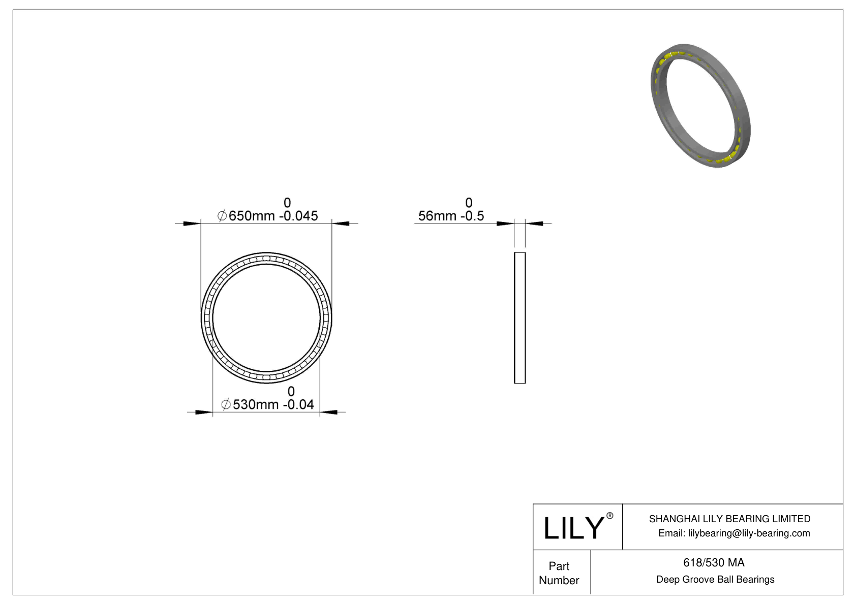 618/530 MA Single Row Deep Groove Ball Bearings cad drawing