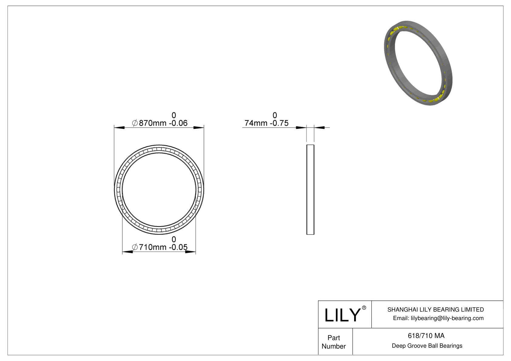 618/710 MA Single Row Deep Groove Ball Bearings cad drawing