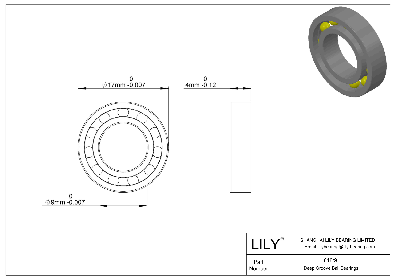 618/9 Rodamientos rígidos de bolas de una hilera cad drawing