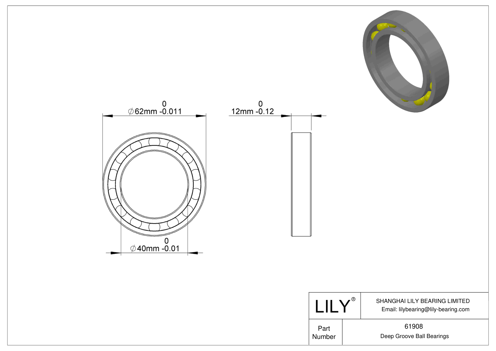 61908/W64 Rodamientos rígidos de bolas de una hilera cad drawing