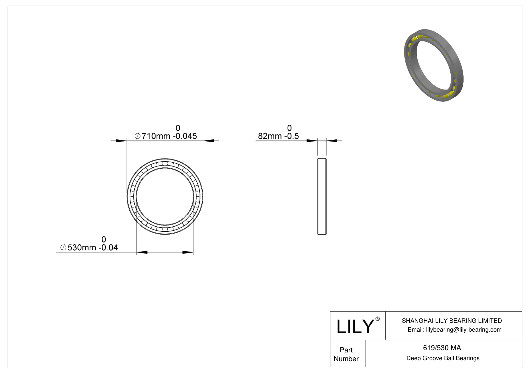 619/530 MA Single Row Deep Groove Ball Bearings cad drawing