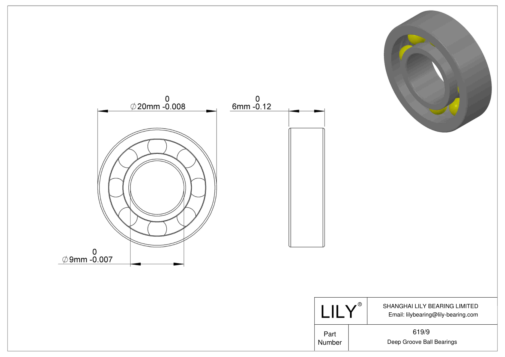 619/9 Rodamientos rígidos de bolas de una hilera cad drawing