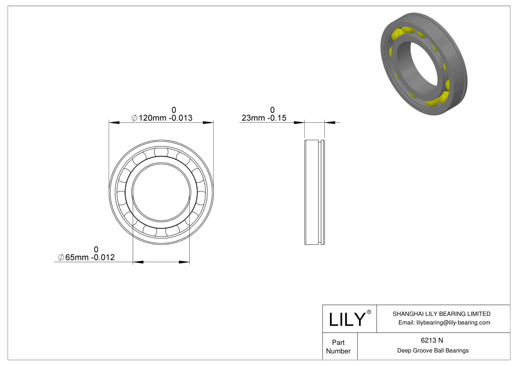 6213 NRJEM Snap Ring Groove Ball Bearing cad drawing