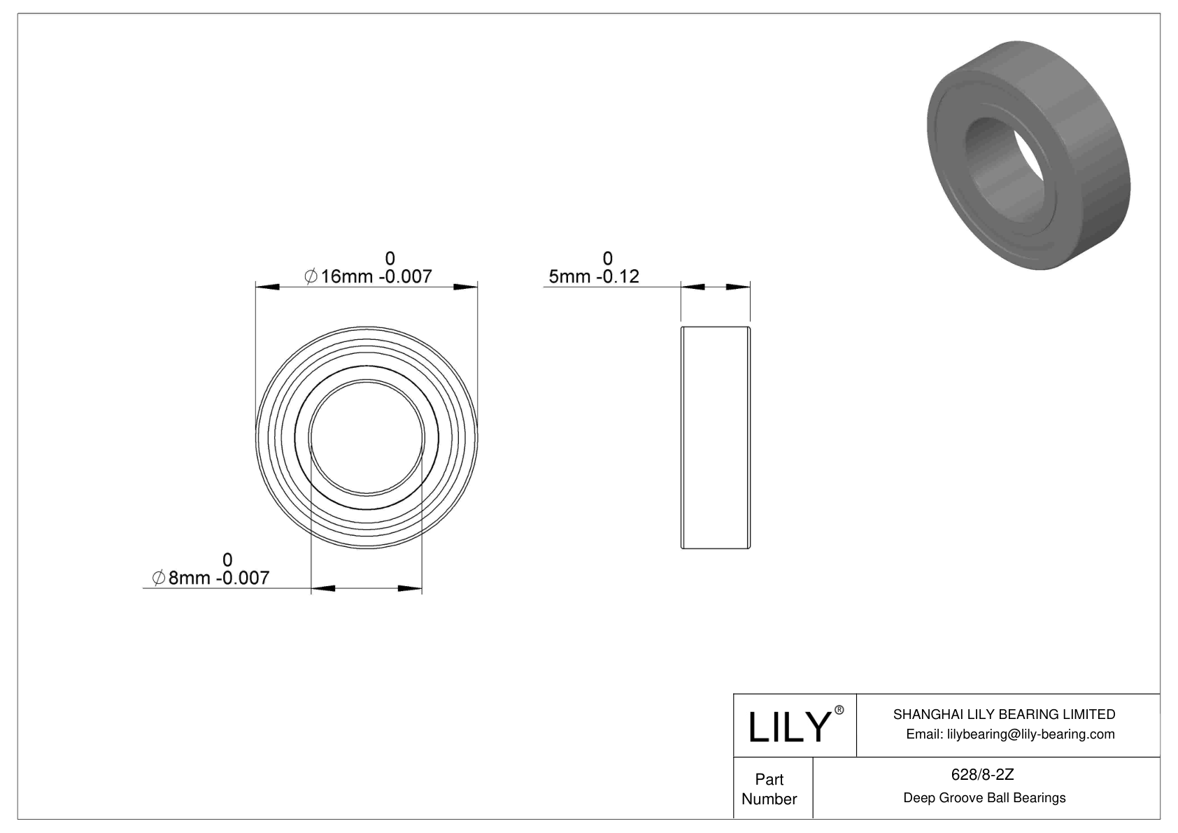 628/8-2Z Rodamientos rígidos de bolas de una hilera cad drawing