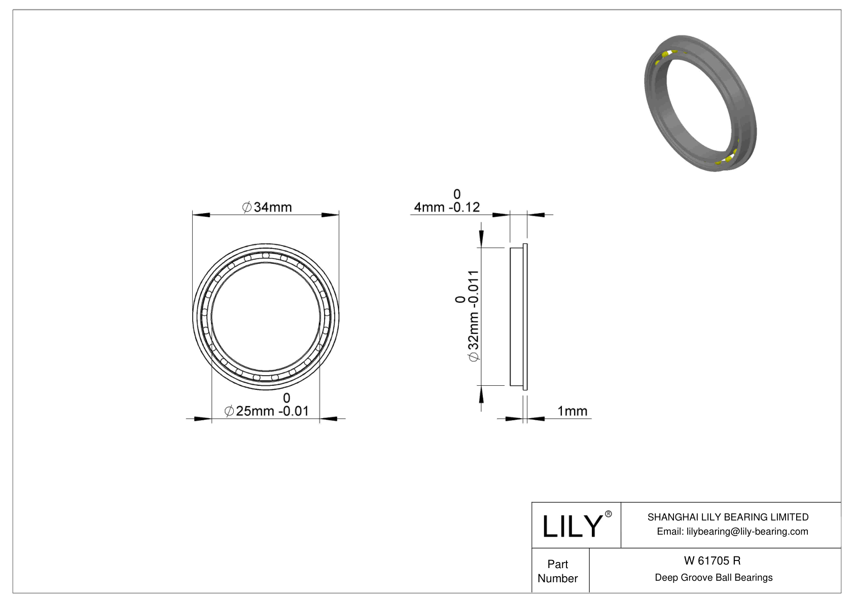 W 61705 R 法兰球轴承 cad drawing