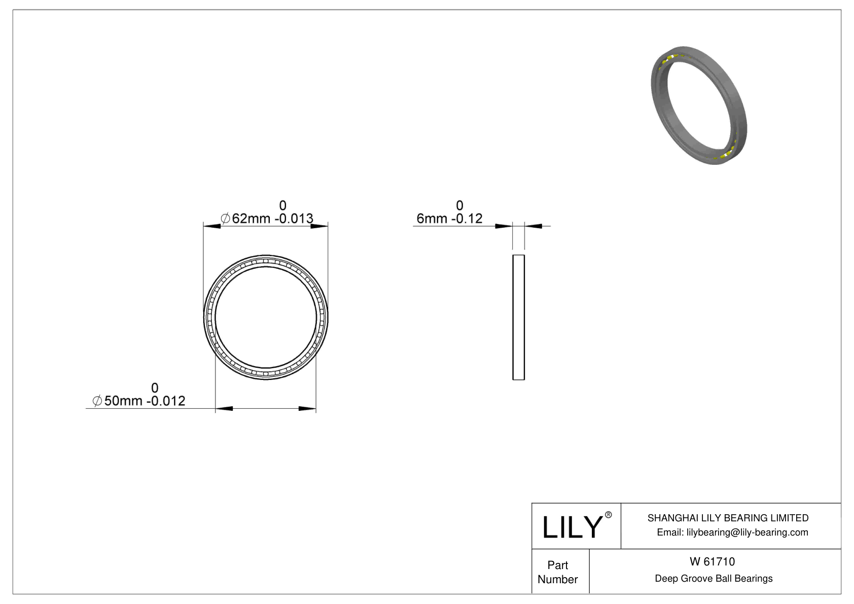 W 61710 不锈钢深沟球轴承 cad drawing