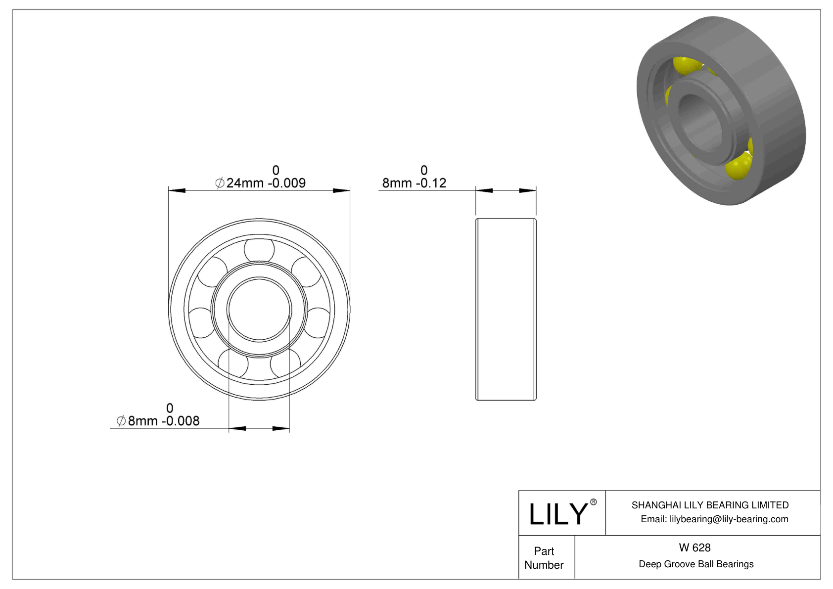 W 628/4-2Z 不锈钢深沟球轴承 cad drawing