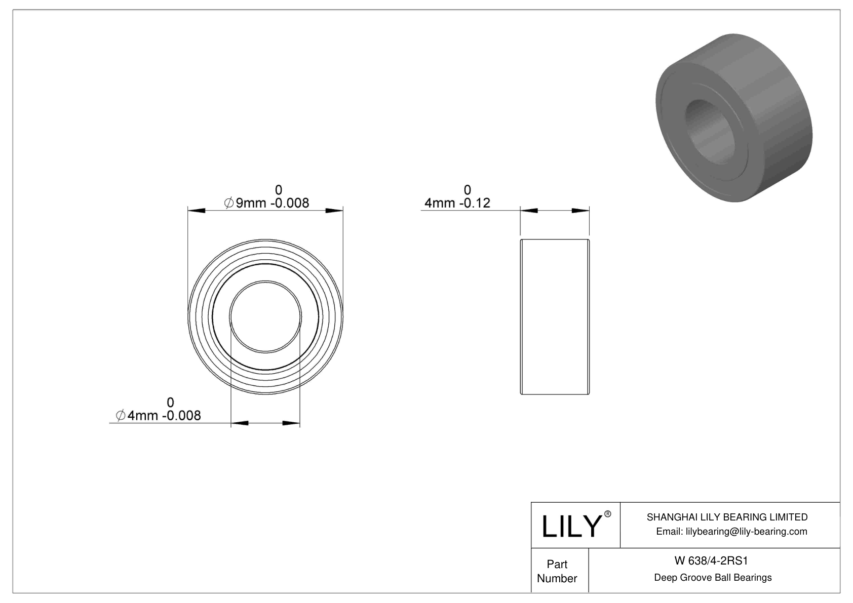 W 638/4-2RS1 Rodamientos rígidos de bolas de acero inoxidable cad drawing