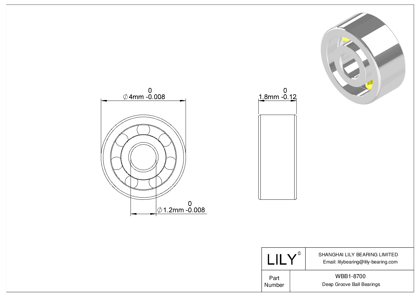 WBB1-8700 不锈钢深沟球轴承 cad drawing