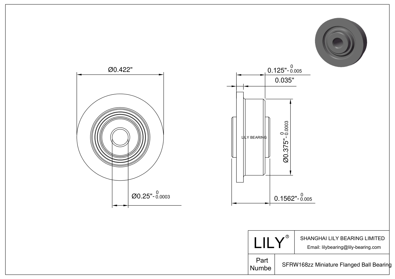 DDRIF-614ZZEE Extended Inner Ring Flanged cad drawing