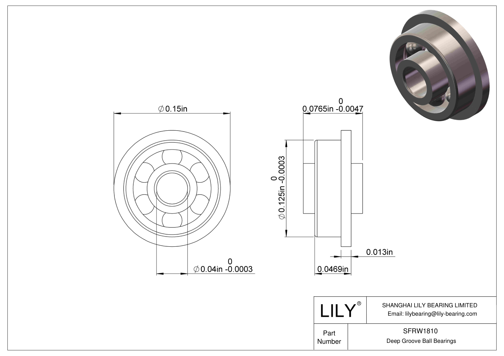 SFRW1810 Flanged Inch Series Bearings cad drawing