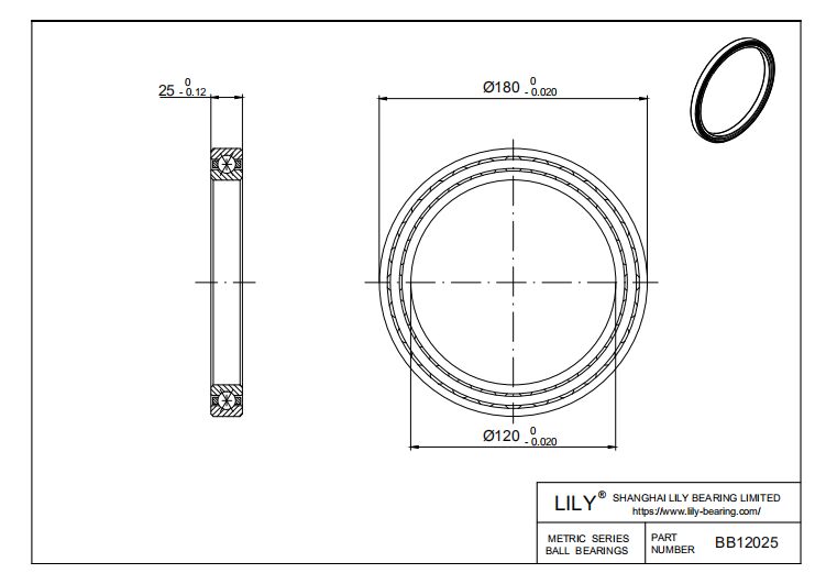 BB12025 Four Point Contact Ball Slewing Ring Bearing cad drawing