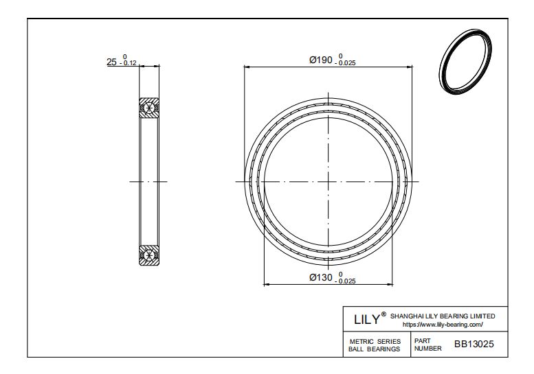 BB13025 Four Point Contact Ball Slewing Ring Bearing cad drawing