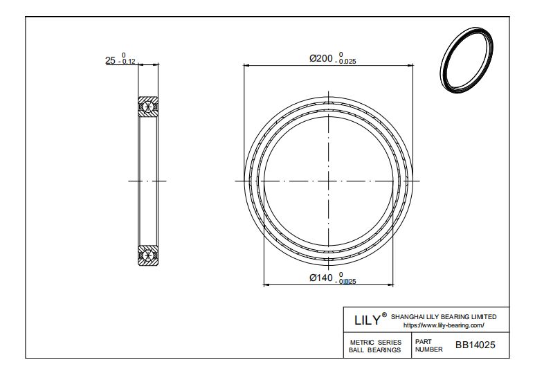 BB14025 Four Point Contact Ball Slewing Ring Bearing cad drawing