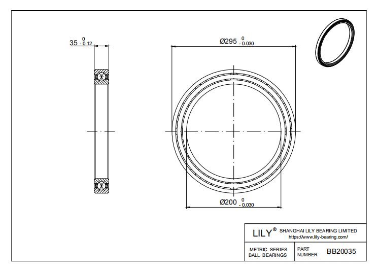 BB20035 Four Point Contact Ball Slewing Ring Bearing cad drawing