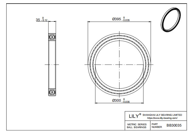 BB30035 Four Point Contact Ball Slewing Ring Bearing cad drawing