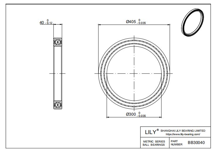 BB30040 Four Point Contact Ball Slewing Ring Bearing cad drawing