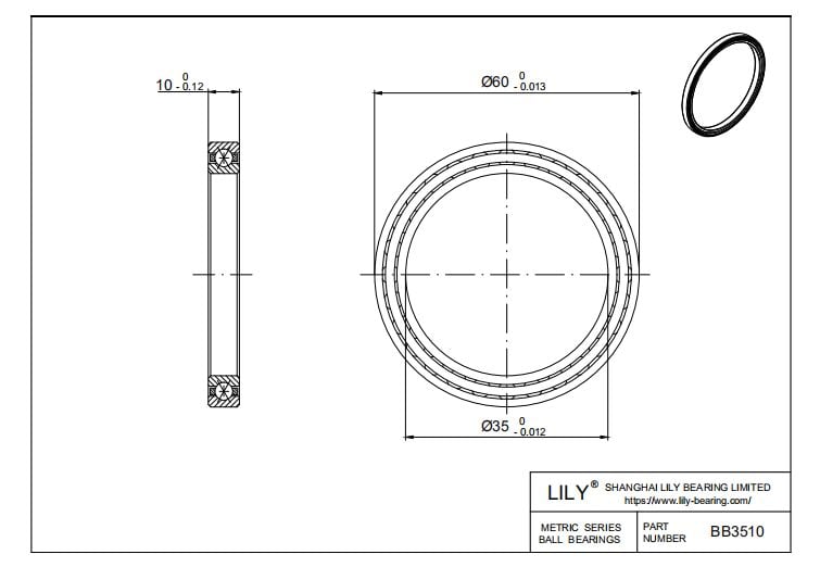 BB3510 Four Point Contact Ball Slewing Ring Bearing cad drawing