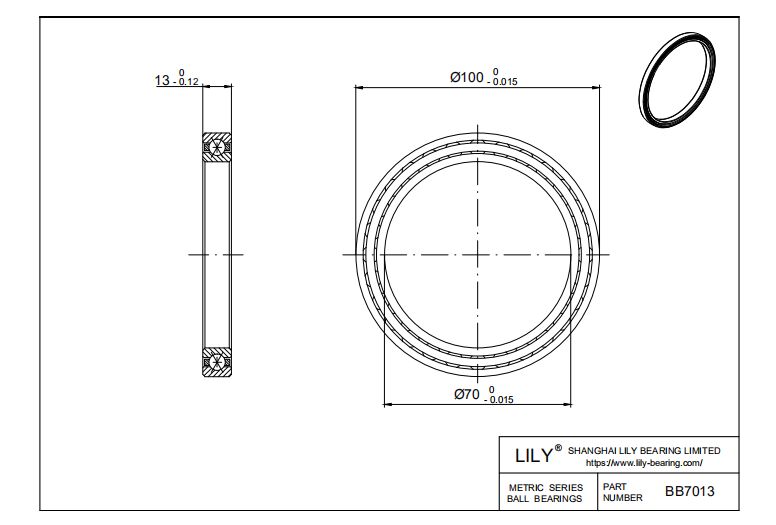 BB7013 Four Point Contact Ball Slewing Ring Bearing cad drawing