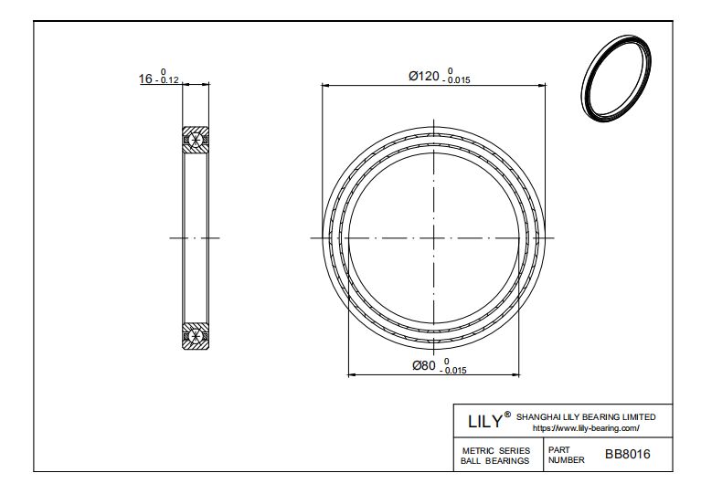 BB8016 Four Point Contact Ball Slewing Ring Bearing cad drawing