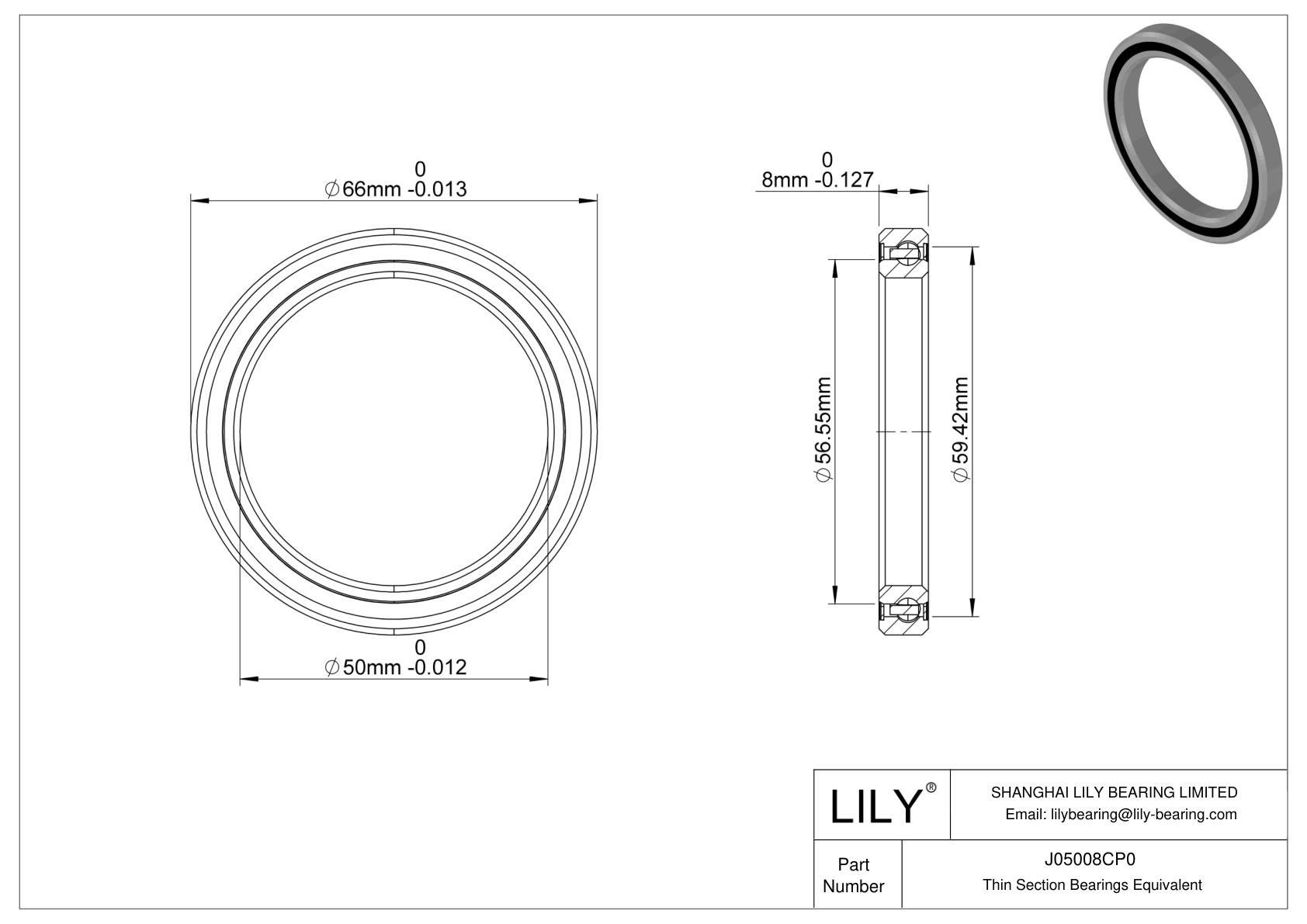 J05008CP0 Constant Section (CS) Bearings cad drawing