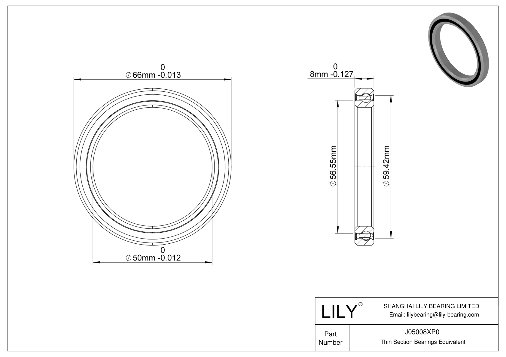 J05008XP0 Constant Section (CS) Bearings cad drawing