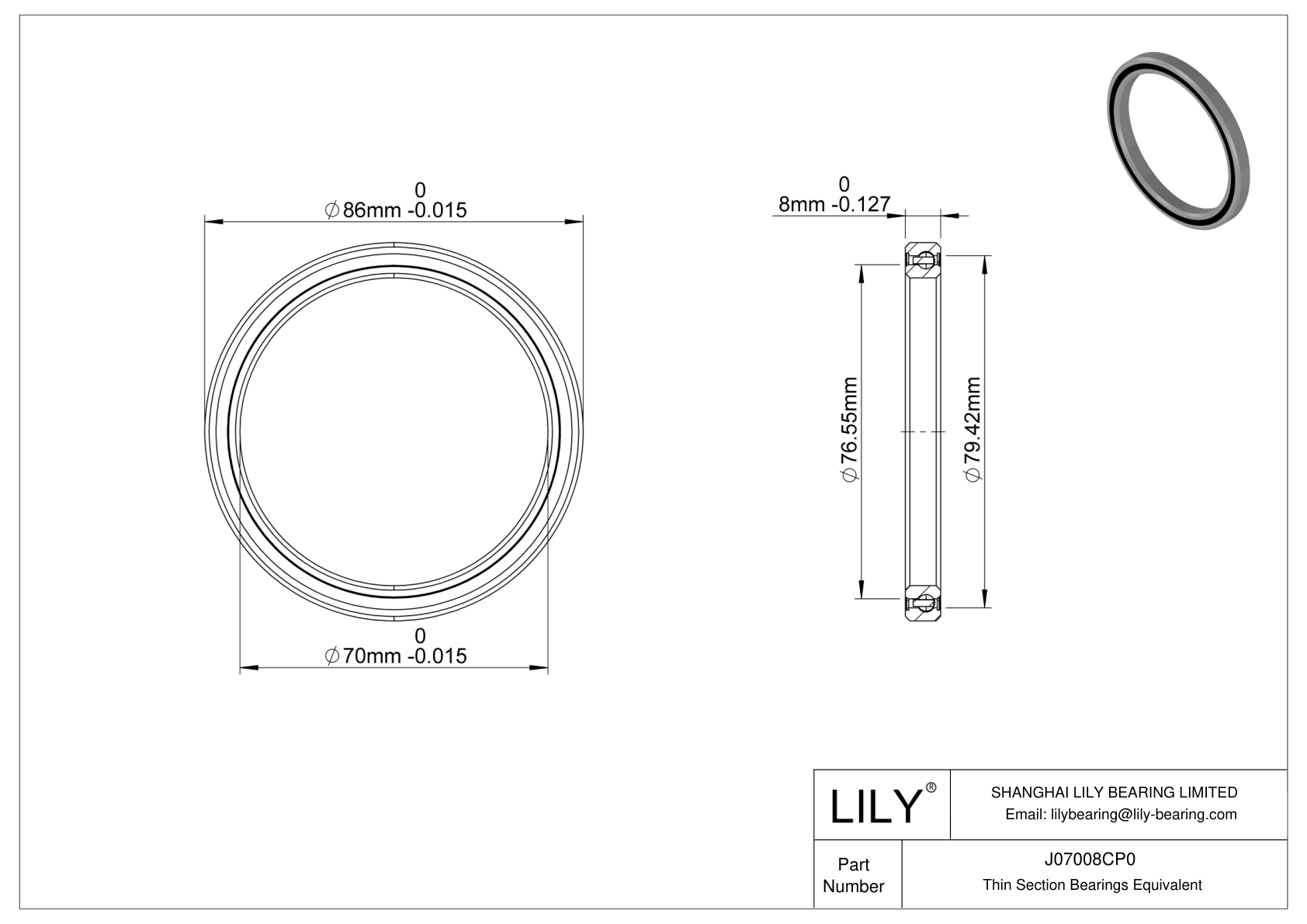 J07008CP0 Constant Section (CS) Bearings cad drawing