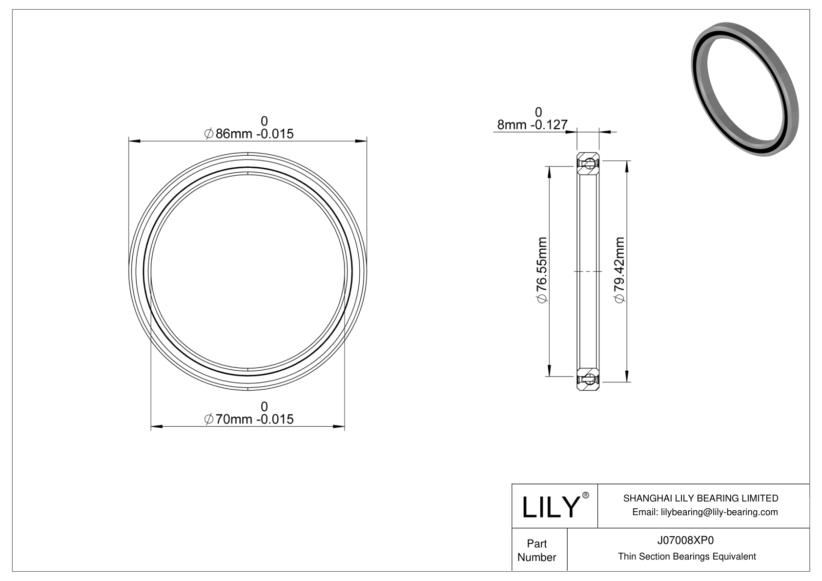 J07008XP0 Constant Section (CS) Bearings cad drawing