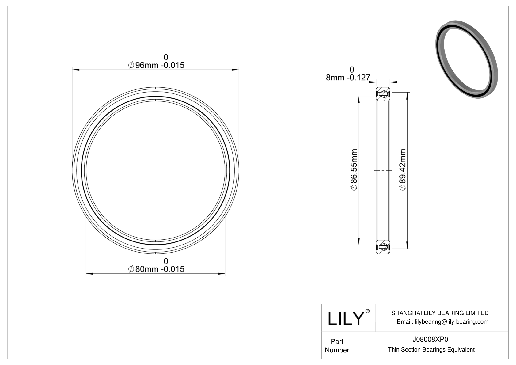 J08008XP0 Constant Section (CS) Bearings cad drawing